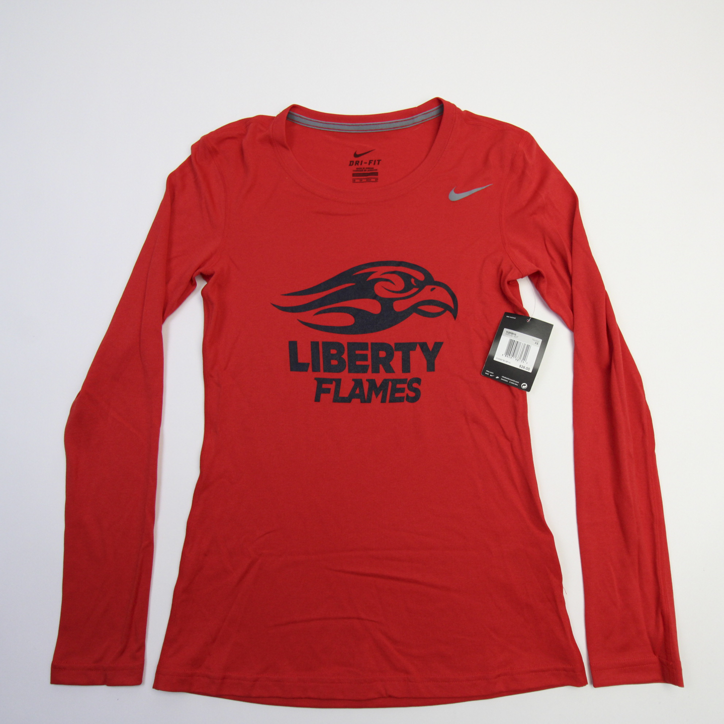 Liberty Flames Nike Dri-Fit Long Sleeve Shirt Women's Red New