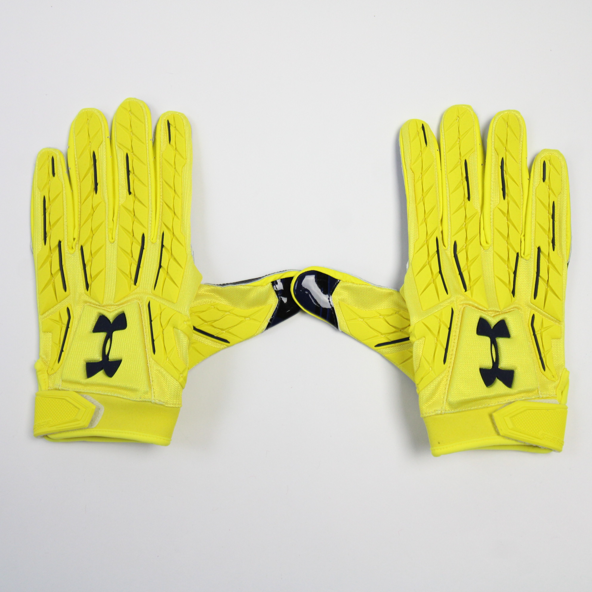 New Under Armour Men's Yellow/Yellow/Black Spotlight WR Football Gloves 