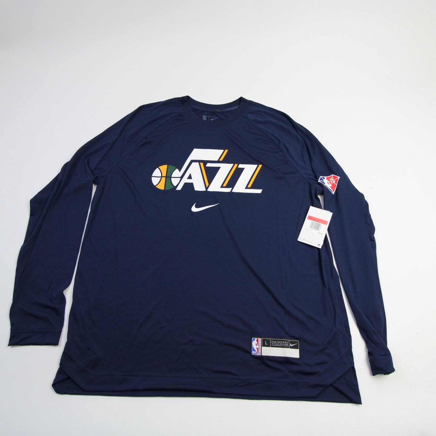 Nike Men's Utah Jazz Black Pre-Game Dri-Fit Long Sleeve T-Shirt, Medium