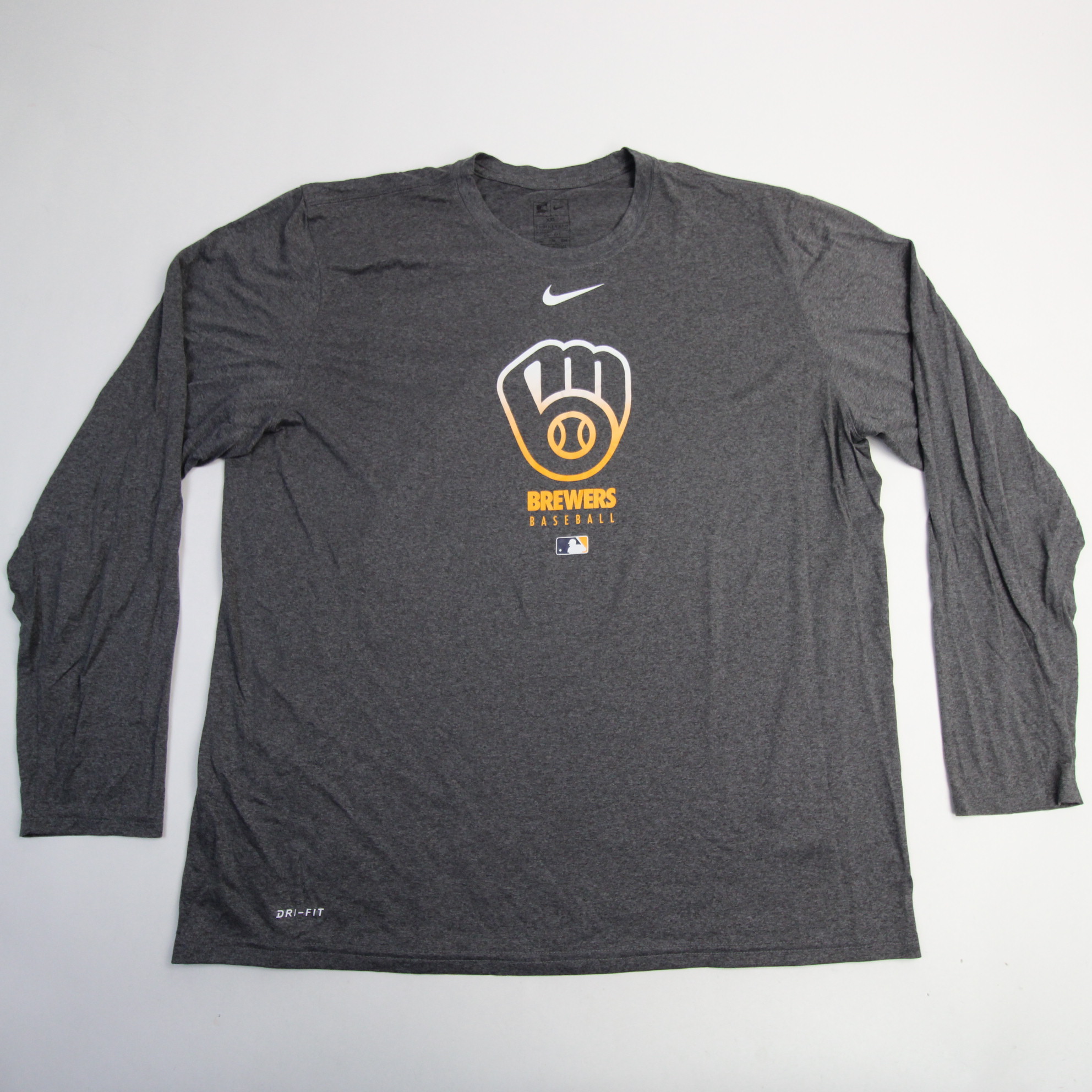 Milwaukee Brewers Nike Dri-Fit Long Sleeve Shirt Men's Gray New