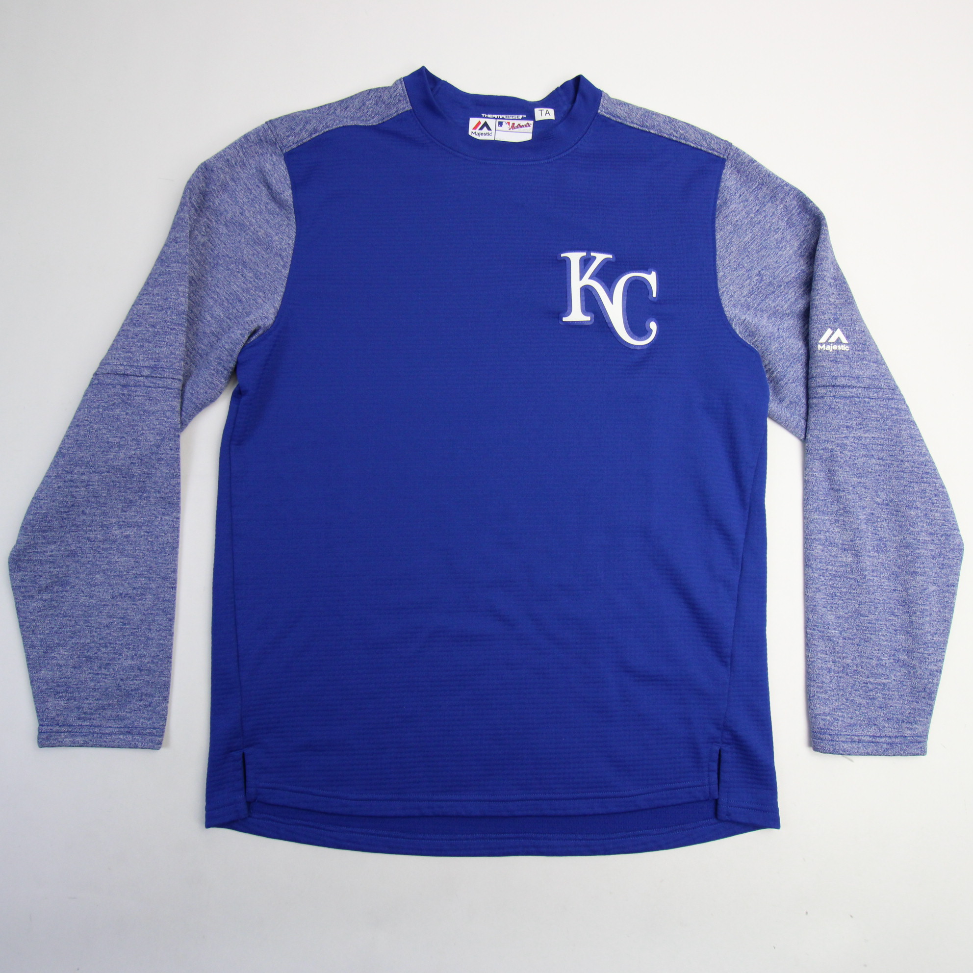 KC Royals Shirt Mens Size Medium Blue Long Sleeve Majestic Kansas