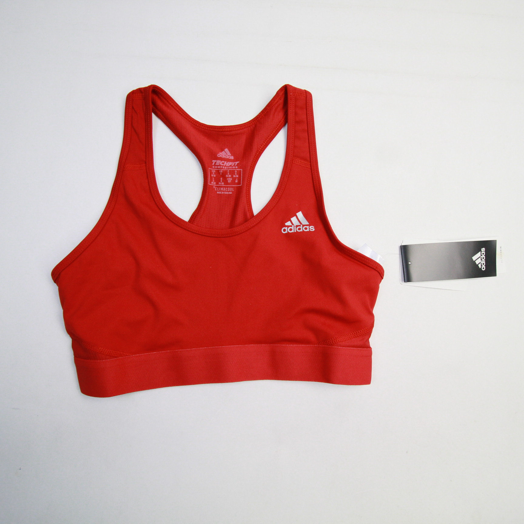 adidas Techfit Sports Bra Women's S Small Red Racerback Logo Gym