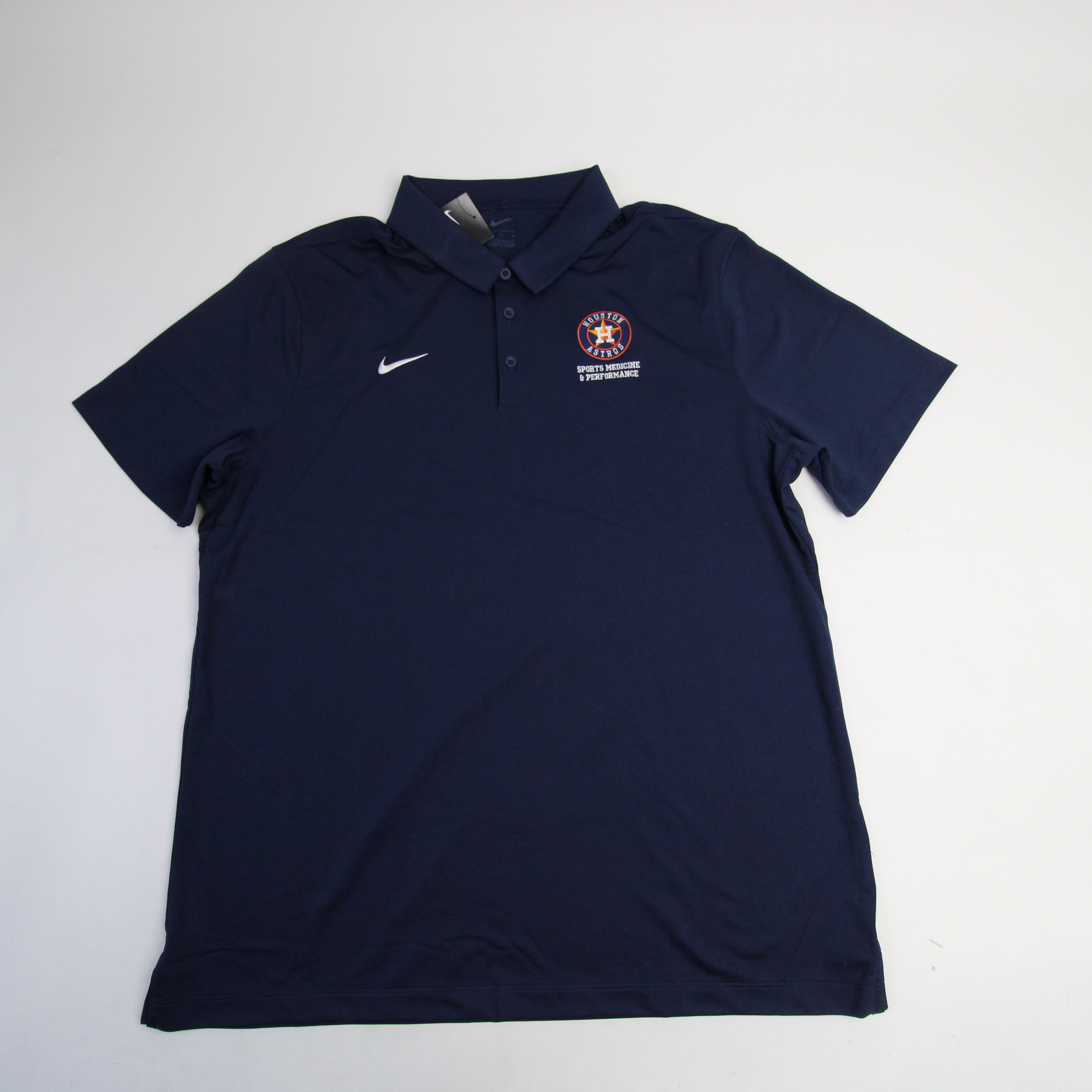 NWT MENS NIKE HOUSTON ASTROS Baseball Polo Shirt Navy Blue BLACKOUT LOGO SZ  3XL