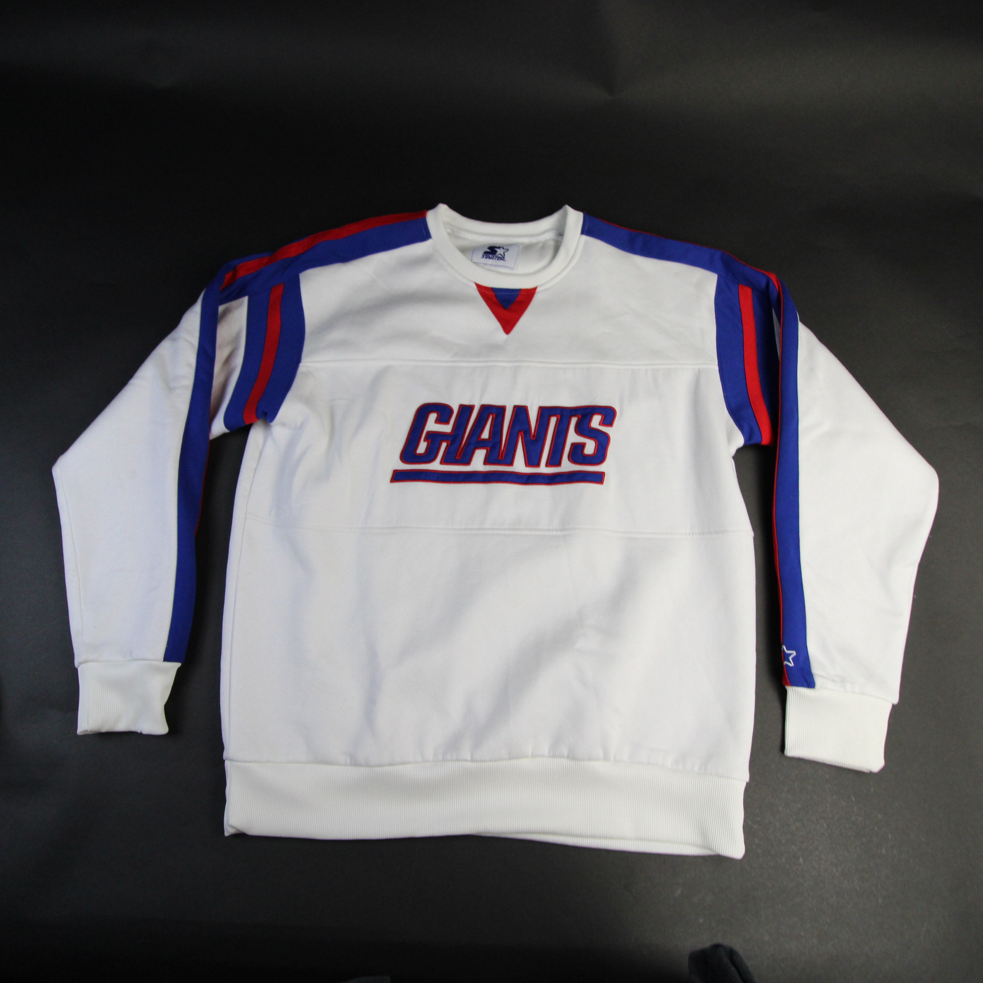 Starter New York Giants Crew Neck Sweatshirt with Zip Pockets S / Giants White Mens Sportswear