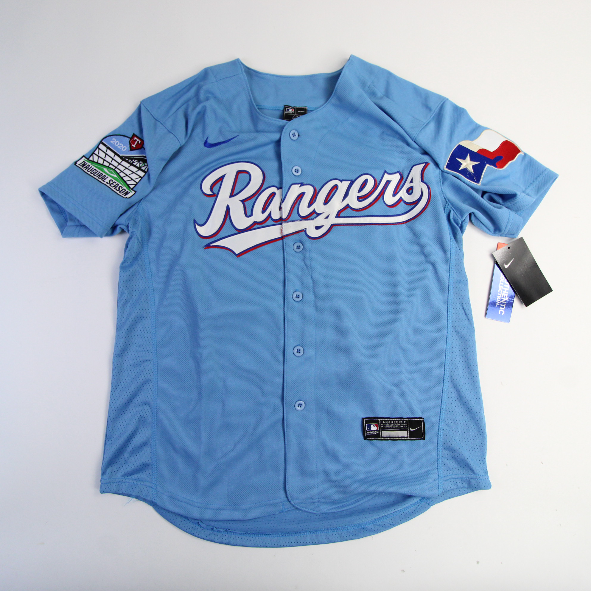 Texas Rangers Nike MLB Authentic Game Jersey - Baseball Men's Light Blue New