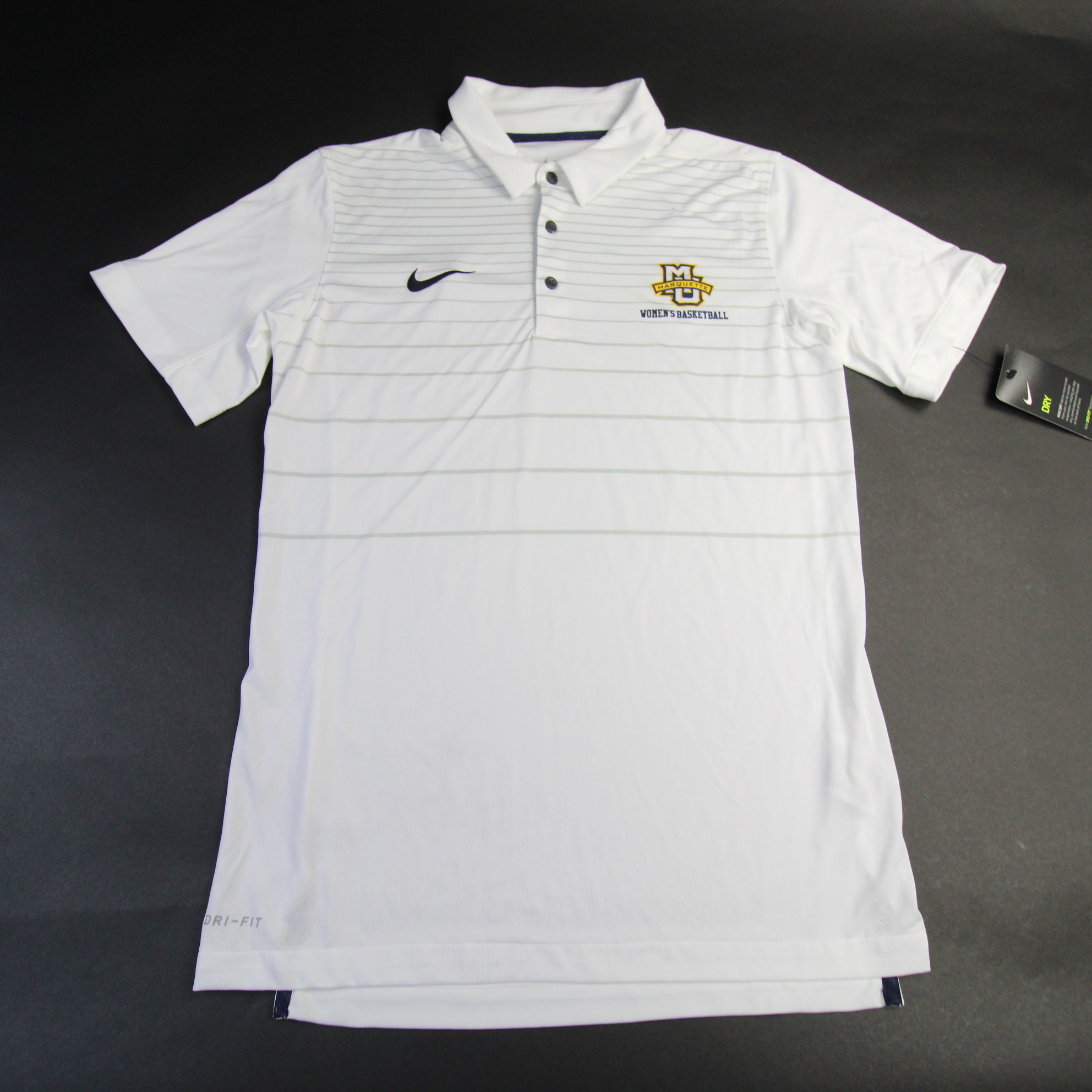 Marquette Golden Eagles Nike Dri-Fit Polo Men's White/Striped used S S